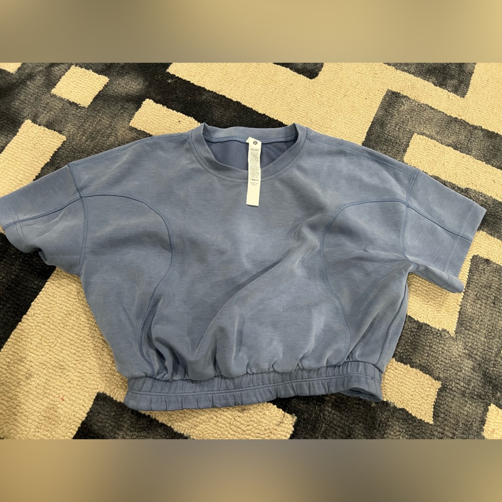 Lululemon Athletica iron Blue Athletic Short sleeve top